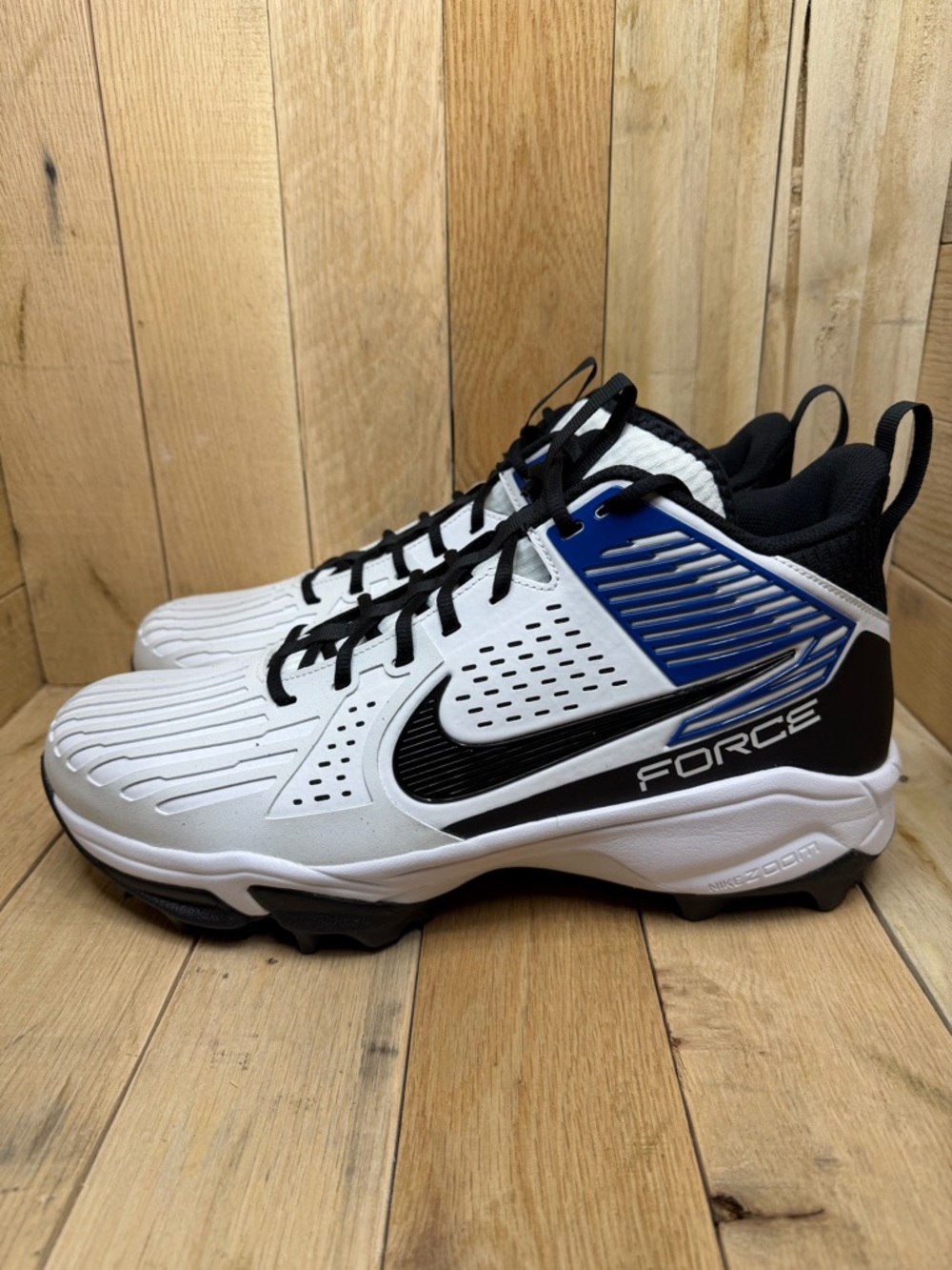 Nike Force Savage Pro 3 Shark White Blue FJ8163-100 Football Cleats size 15 New